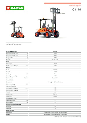 Rough Terrain Forklifts Ausa C 11 M