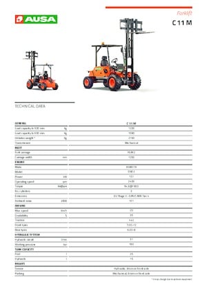Rough Terrain Forklifts Ausa C 11 M