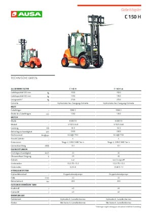 Rough terrain forkliftler Ausa C 150 H x2