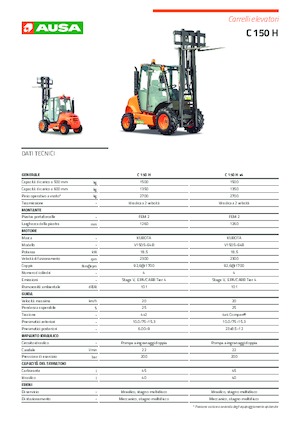 Rough terrain forkliftler Ausa C 150 H x2