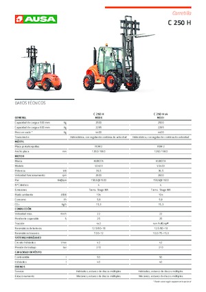 Rough Terrain Forklifts Ausa C 250 H x 4