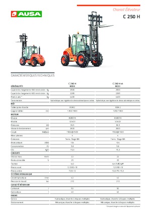 Rough Terrain Forklifts Ausa C 250 H x 4