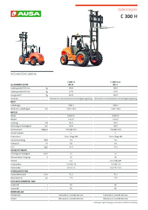 Rough Terrain Forklifts Ausa C 300 H x 4