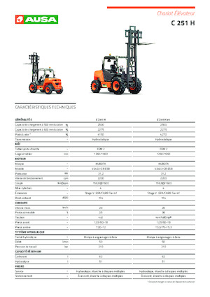 Rough Terrain Forklifts Ausa C 251 H x2