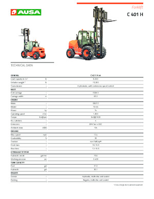 Rough Terrain Forklifts Ausa C 401 H x4