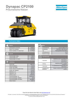 Rubber-wheeled Rollers Dynapac CP 2100
