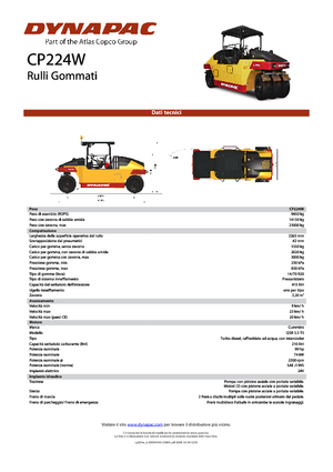 Lastik tekerlekli makaralar Dynapac CP 224 W
