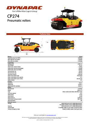 Rubber-wheeled Rollers Dynapac CP 274