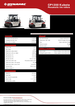 Lastik tekerlekli makaralar Dynapac CP1200