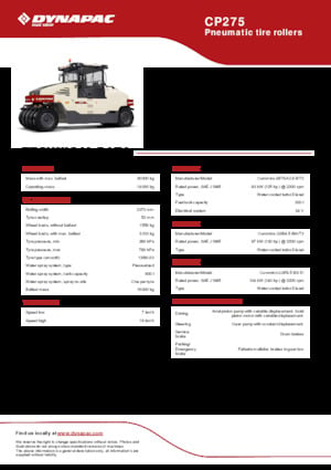 Rubber-wheeled Rollers Dynapac CP275 