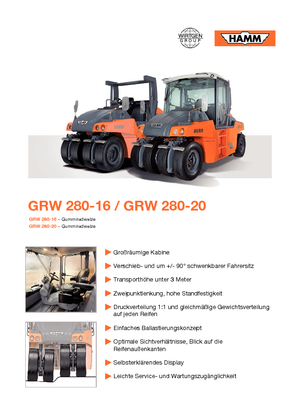 Lastik tekerlekli makaralar Hamm GRW 280-20