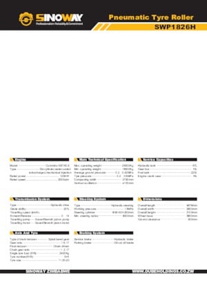Lastik tekerlekli makaralar Sinoway SWP1826H 