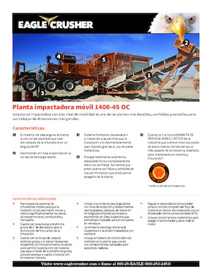 Rubble Recycling Plants Eagle Crusher 1400-45 OC