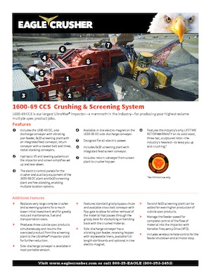 Rubble Recycling Plants Eagle Crusher 1600-69 CCS