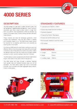 Rubble Recycling Plants Red Rhino 4000 series