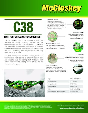 Rubble Recycling Plants McCloskey C38