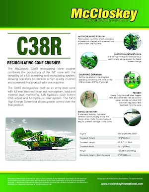 Çürük geri dönüşüm tesisleri McCloskey C38R