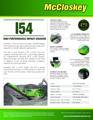 Rubble Recycling Plants McCloskey I54