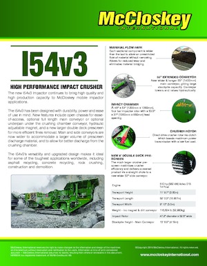 Rubble Recycling Plants McCloskey I54v3