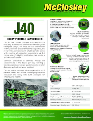 Rubble Recycling Plants McCloskey J40