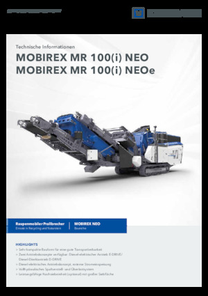 Rubble Recycling Plants Kleemann MR 100i NEO