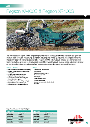 Çürük geri dönüşüm tesisleri Powerscreen Pegson XR 400 S