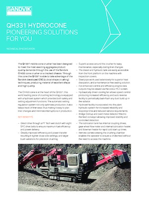 Rubble Recycling Plants Sandvik QH 331