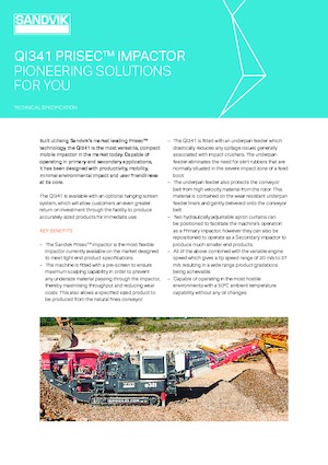 Çürük geri dönüşüm tesisleri Sandvik QI341