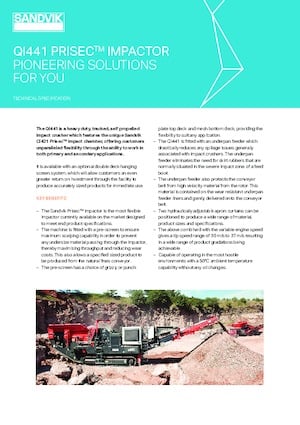 Çürük geri dönüşüm tesisleri Sandvik QI441 SDHS