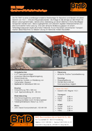 Rubble Recycling Plants BMD RA 700/7