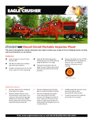 Çürük geri dönüşüm tesisleri Eagle Crusher Stealth 500 CC