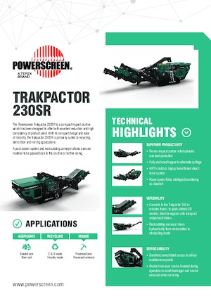 Rubble Recycling Plants Powerscreen Trakpactor 230SR
