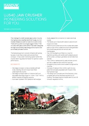 Rubble Recycling Plants Sandvik UJ540