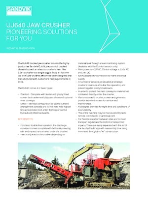 Rubble Recycling Plants Sandvik UJ640