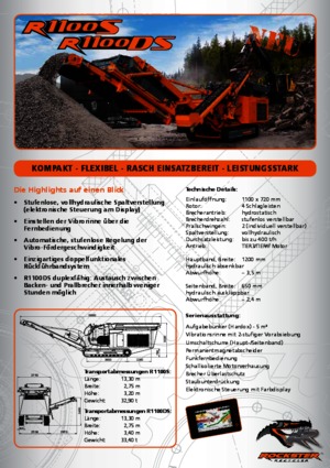 Çürük geri dönüşüm tesisleri Rockster R1100S 