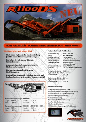 Çürük geri dönüşüm tesisleri Rockster R1200D 