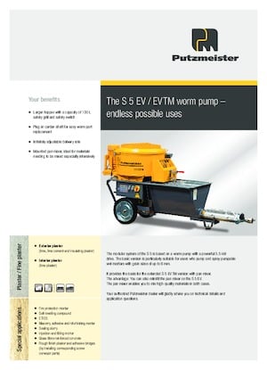 Vidalı konveyör pompaları Putzmeister S 5 EVTM