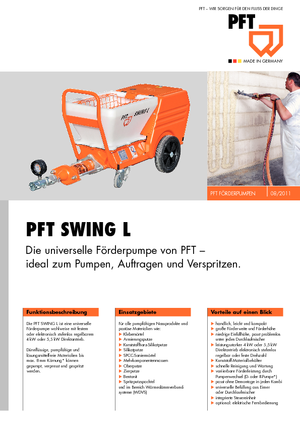 Screw Conveyor Pumps PFT Swing L 400