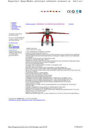 Self-propelled field sprayers Bargam Airone 2000