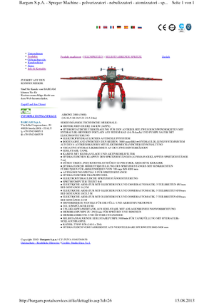 Kendinden itmeli tarla püskürtücüler Bargam Airone 2000