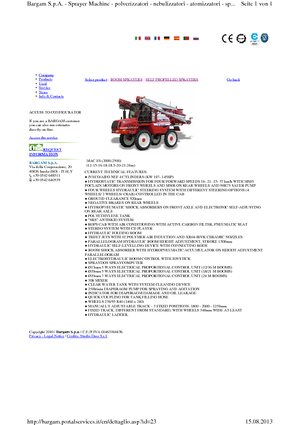 Self-propelled field sprayers Bargam Mac 2000 ES C