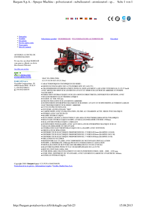 Kendinden itmeli tarla püskürtücüler Bargam Mac 2000 ES C