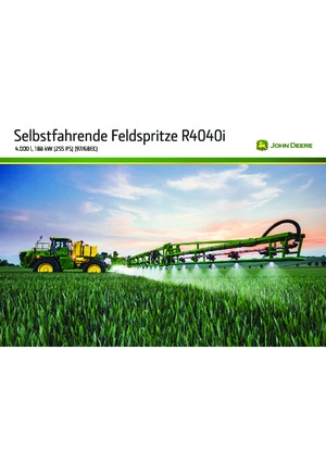 Self-propelled field sprayers John Deere R4040i