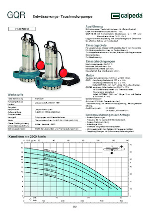 Kanalizasyon Pompaları Calpeda GQR 10-16
