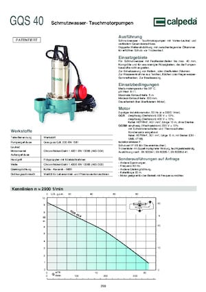 Kanalizasyon Pompaları Calpeda GQV 50-8