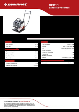 Tek Yönlü Titreşimli Plaka Sıkıştırıcıları Dynapac DFP11