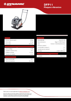 Tek Yönlü Titreşimli Plaka Sıkıştırıcıları Dynapac DFP11