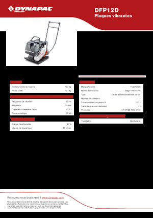 Single Direction Vibratory Plate Compactors Dynapac DFP12D