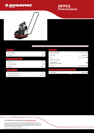 Single Direction Vibratory Plate Compactors Dynapac DFP5X