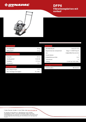 Single Direction Vibratory Plate Compactors Dynapac DFP6